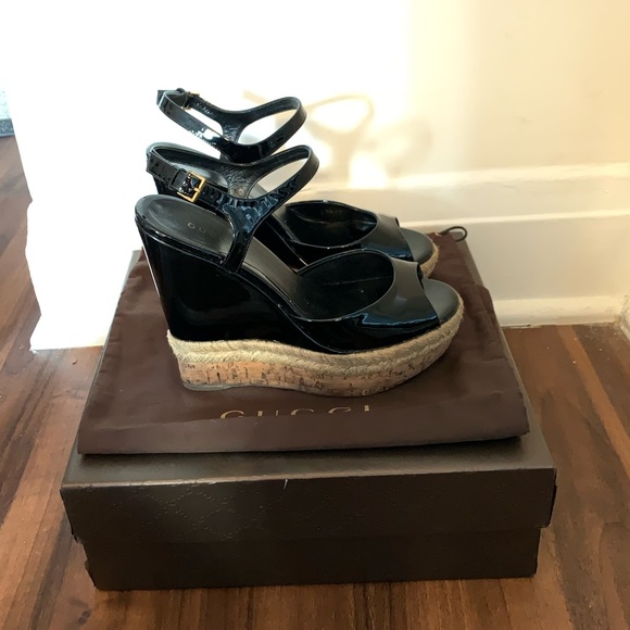 Gucci Shoes - Gucci Patent Leather Wedges